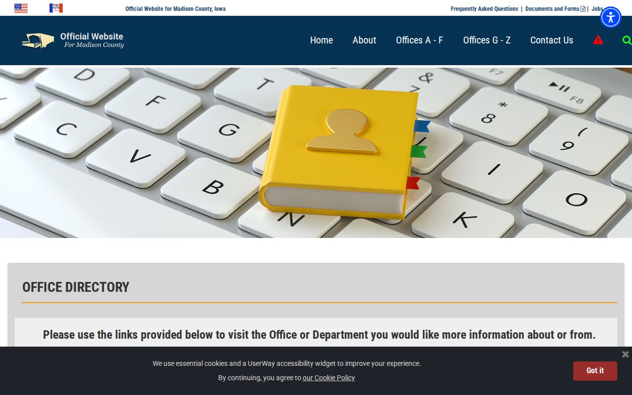 Madison County directory with clerk contact